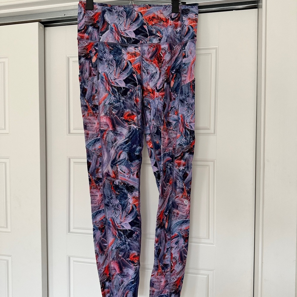 Fast and Free Brushed Fabric High Rise Tight 28”Atmospheric Purple Multi Size 8